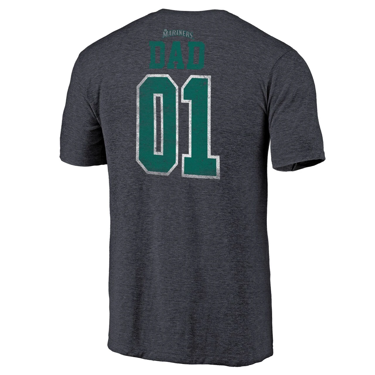 Men's Seattle Mariners Fanatics Branded Navy 2019 Father's Day Greatest Dad Tri-Blend T-Shirt - Image 3