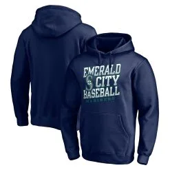 Men's Seattle Mariners Fanatics Branded Navy E-City Team Fitted Pullover Hoodie