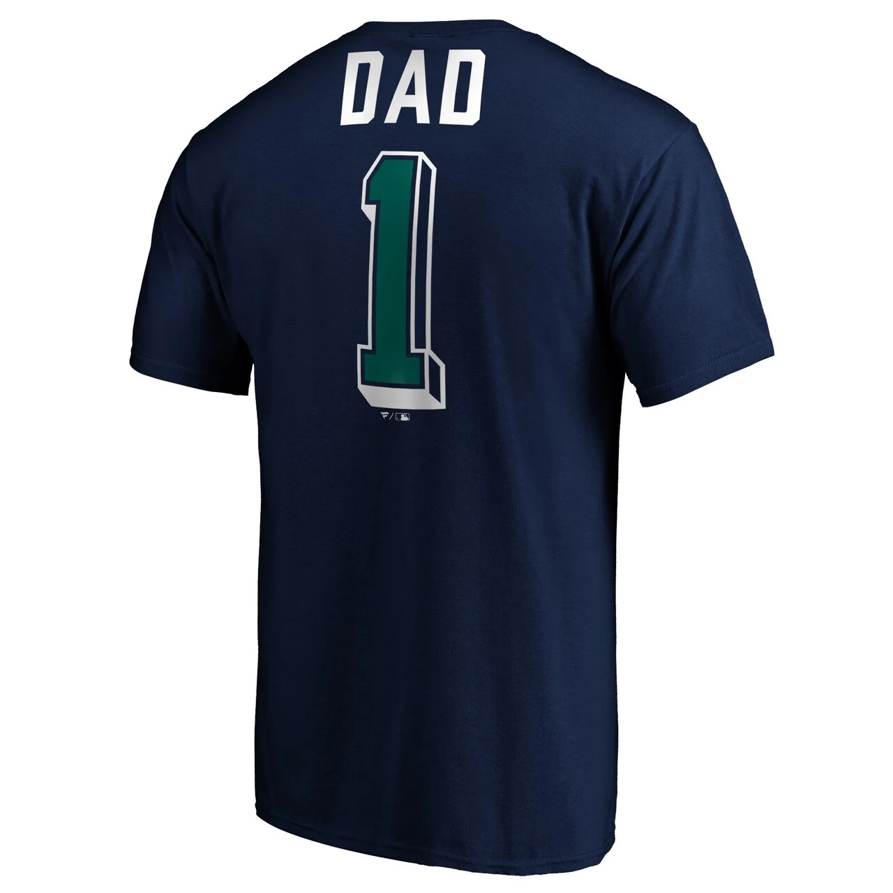 Men's Seattle Mariners Fanatics Branded Navy Number One Dad T-Shirt - Image 3