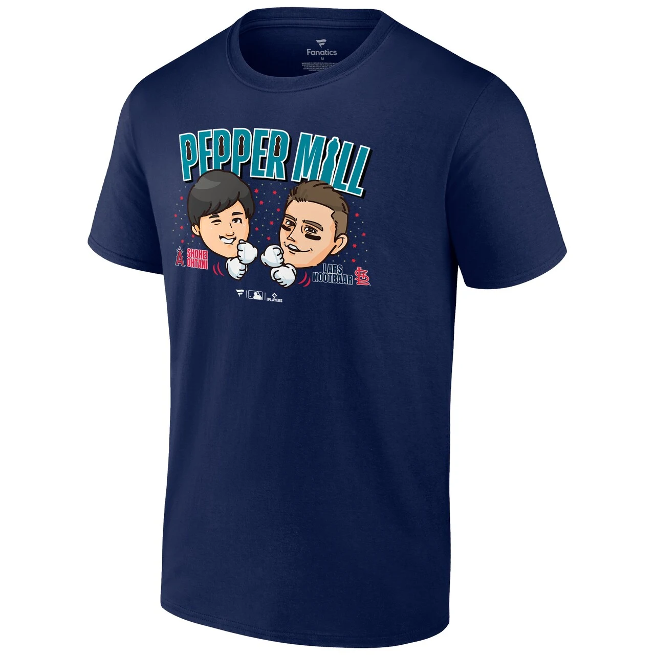 Men's Fanatics Branded Navy Shohei Ohtani X Lars Nootbaar Pepper Mill T-Shirt - Image 2