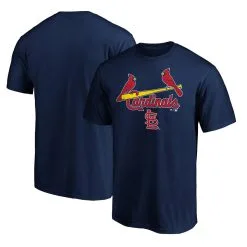 Men's St. Louis Cardinals Fanatics Branded Navy Team Logo Lockup T-Shirt