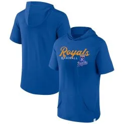 Men's Kansas City Royals Fanatics Branded Royal Offensive Strategy Short Sleeve Pullover Hoodie