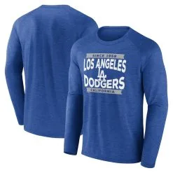 Men's Los Angeles Dodgers Fanatics Branded Royal Heroic Play Raglan Long Sleeve T-Shirt