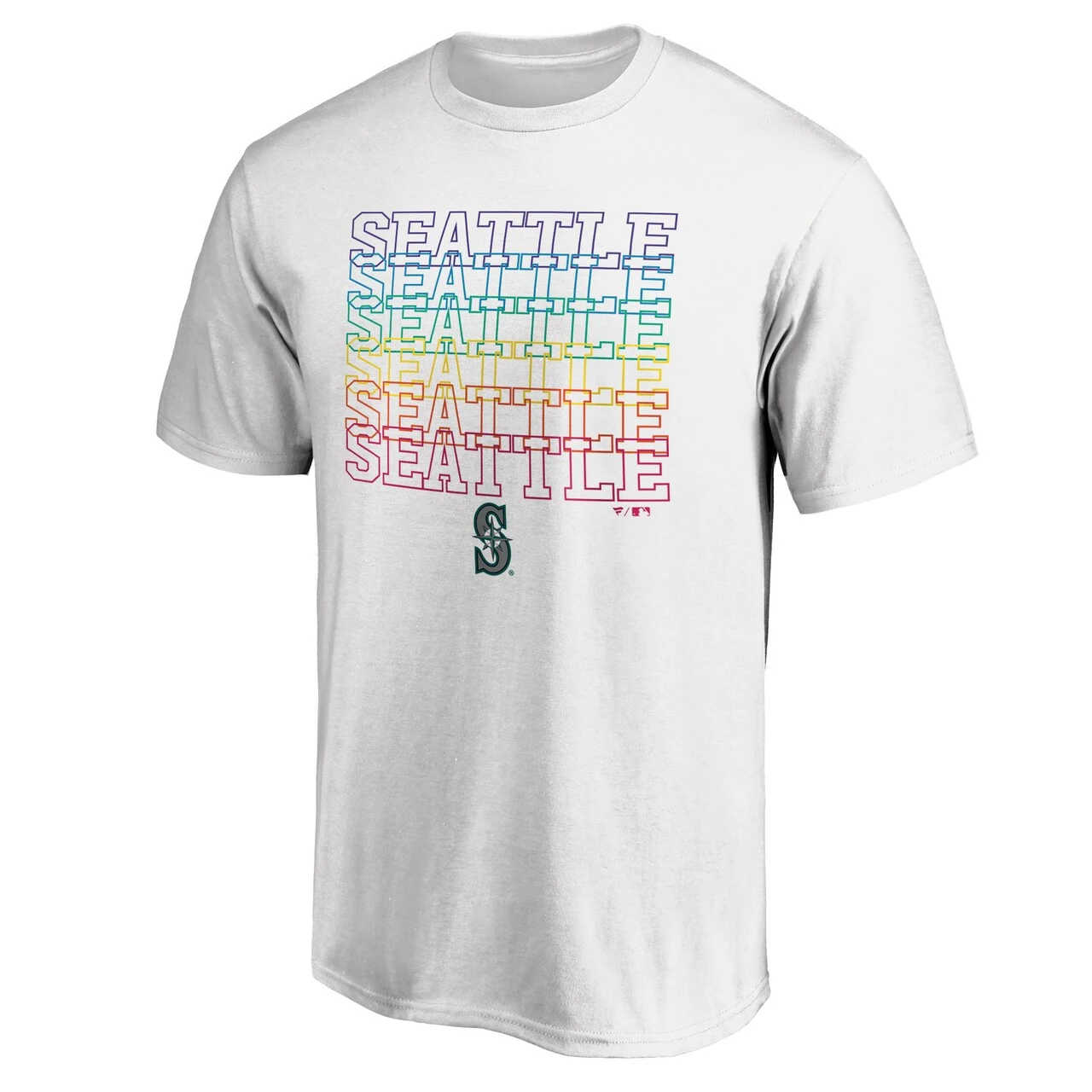 Men's Seattle Mariners Fanatics Branded White City Pride T-Shirt - Image 2
