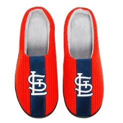 Men's St. Louis Cardinals FOCO Red Team Stripe Memory Foam Slide Slippers