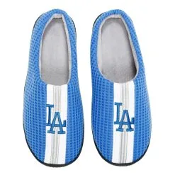 Men's Los Angeles Dodgers FOCO Royal Team Stripe Memory Foam Slide Slippers