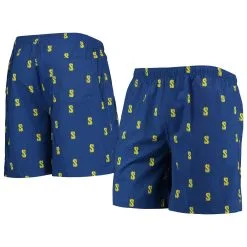 Men's Seattle Mariners FOCO Royal Cooperstown Collection Mini Logo Swim Shorts