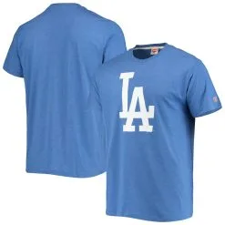 Men's Los Angeles Dodgers Homage Royal Hand-Drawn Logo Tri-Blend T-Shirt