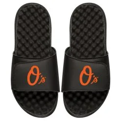 Men's Baltimore Orioles ISlide Black Personalized Alternate Logo Slide Sandals