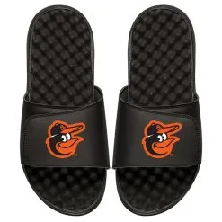 Men's Baltimore Orioles ISlide Black Personalized Primary Logo Slide Sandals