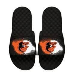 Men's Baltimore Orioles ISlide Black Spray Paint Slide Sandals