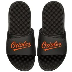 Men's Baltimore Orioles ISlide Black Wordmark Slide Sandals