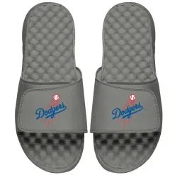 Men's Los Angeles Dodgers ISlide Gray Primary Logo Slide Sandals