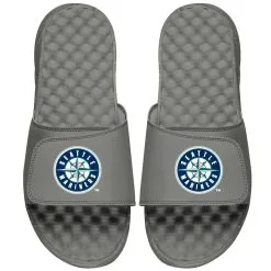 Men's Seattle Mariners ISlide Gray Primary Logo Slide Sandals