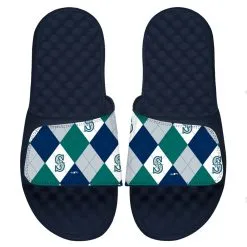 Men's Seattle Mariners ISlide Navy Loudmouth Logo Slide Sandals