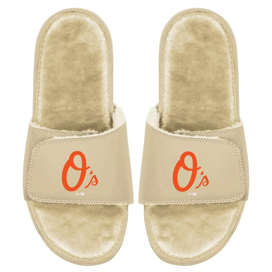 Men's Baltimore Orioles ISlide Tan Dune Faux Fur Slide Sandals
