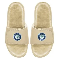 Men's Seattle Mariners ISlide Tan Dune Faux Fur Slide Sandals