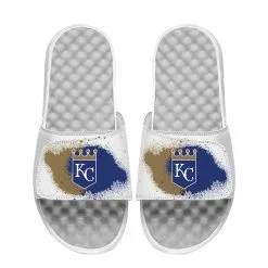 Men's Kansas City Royals ISlide White Spray Paint Slide Sandals