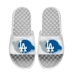 Men's Los Angeles Dodgers ISlide White Spray Paint Slide Sandals