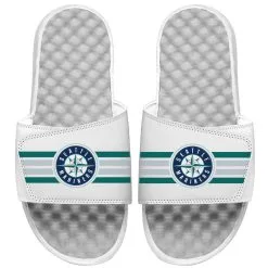 Men's Seattle Mariners ISlide White Varsity Stripes Slide Sandals