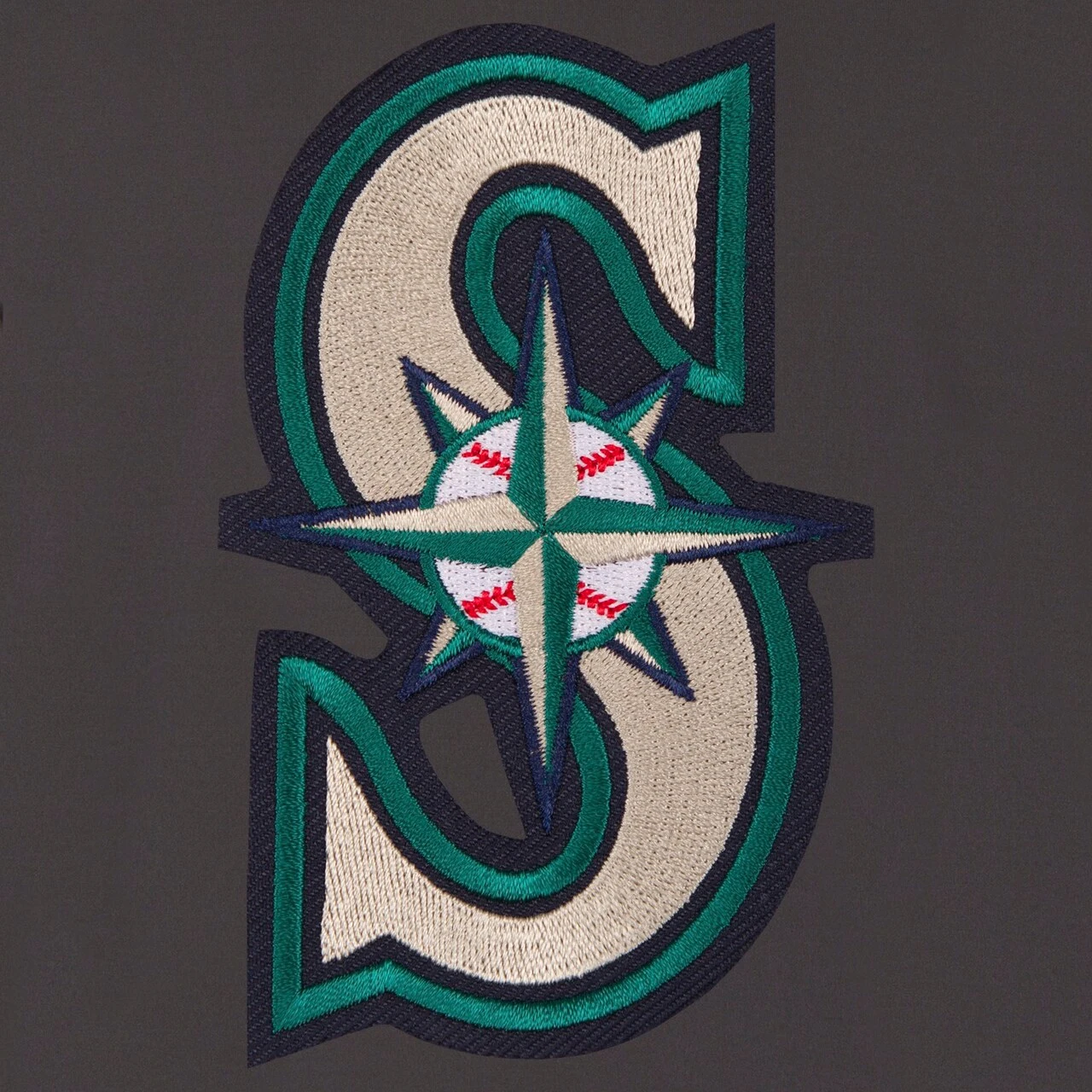 Men's Seattle Mariners JH Design Gray Reversible Track Jacket - Image 3