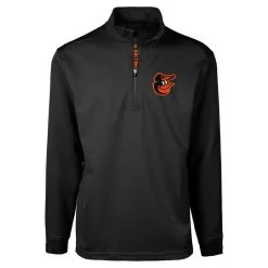 Men's Baltimore Orioles Levelwear Black Austin Quarter-Zip Pullover Top