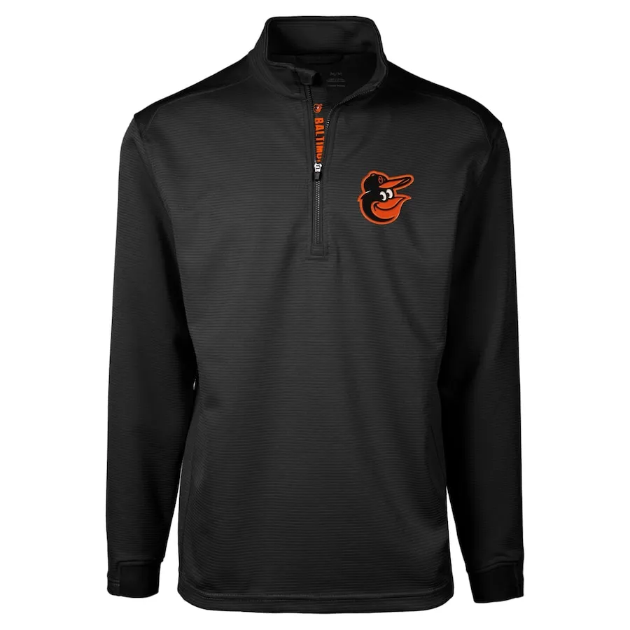 Men's Baltimore Orioles Levelwear Black Austin Quarter-Zip Pullover Top
