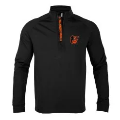 Men's Baltimore Orioles Levelwear Black Calibre Quarter-Zip Pullover Top