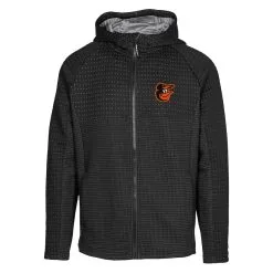 Men's Baltimore Orioles Levelwear Black Durham Full-Zip Hoodie