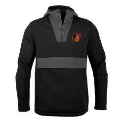Men's Baltimore Orioles Levelwear Black Ruckus Quarter-Zip Hoodie