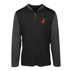 Men's Baltimore Orioles Levelwear Black Spector Quarter-Zip Pullover Top