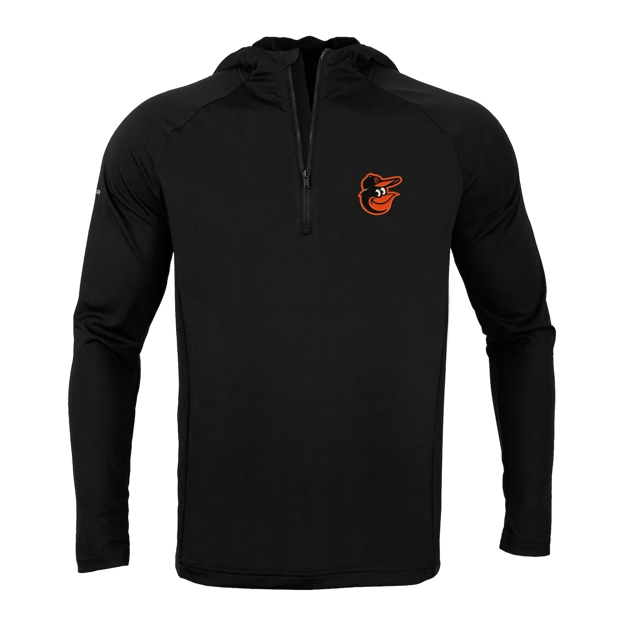 Men's Baltimore Orioles Levelwear Black Zander Insignia Core Quarter-Zip Pullover Hoodie - Image 2