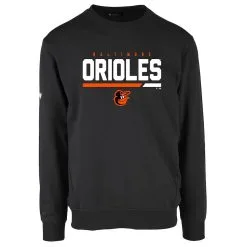 Men's Baltimore Orioles Levelwear Black Zane Fleece Pullover Sweatshirt