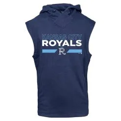 Men's Kansas City Royals Levelwear Navy City Connect Throttle No Hitter Hoodie Sleeveless T-Shirt