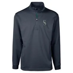 Men's Seattle Mariners Levelwear Navy Austin Quarter-Zip Pullover Top
