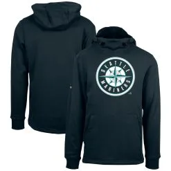 Men's Seattle Mariners Levelwear Navy Shift Sportswear Core Logo Pullover Hoodie