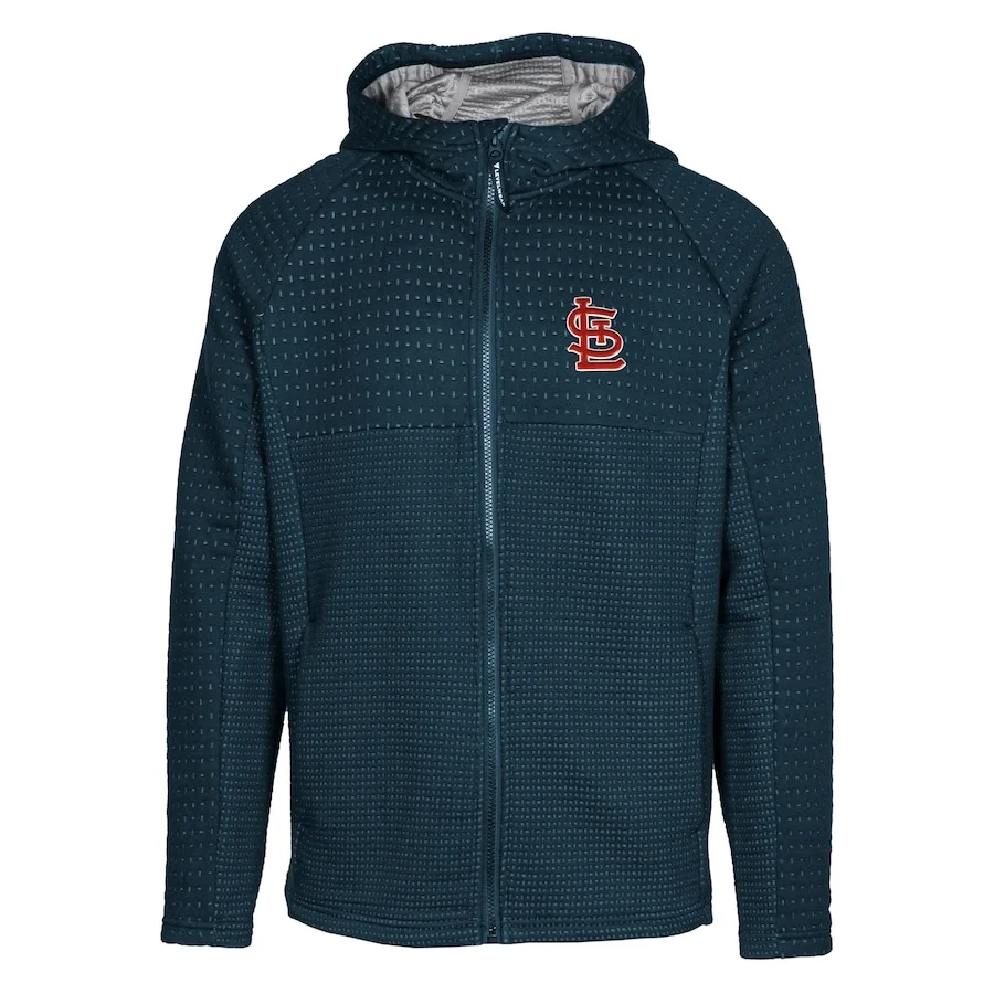 Men's St. Louis Cardinals Levelwear Navy Durham Full-Zip Hoodie