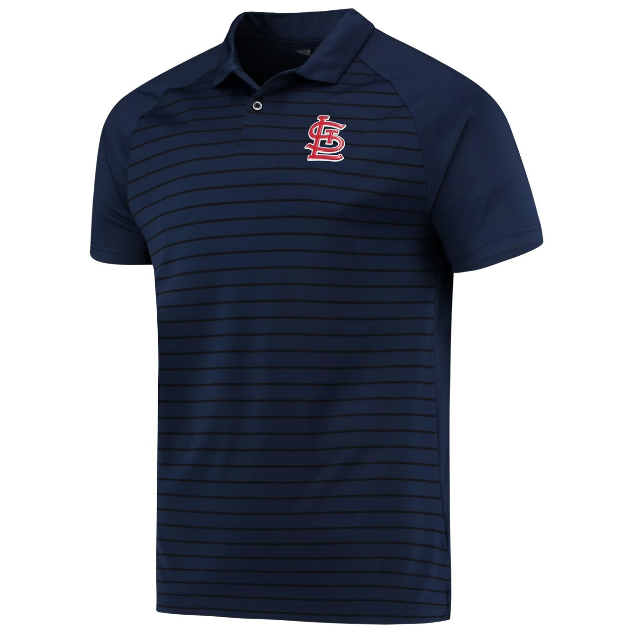 Men's St. Louis Cardinals Levelwear Navy Insignia Pulse Raglan Polo - Image 2
