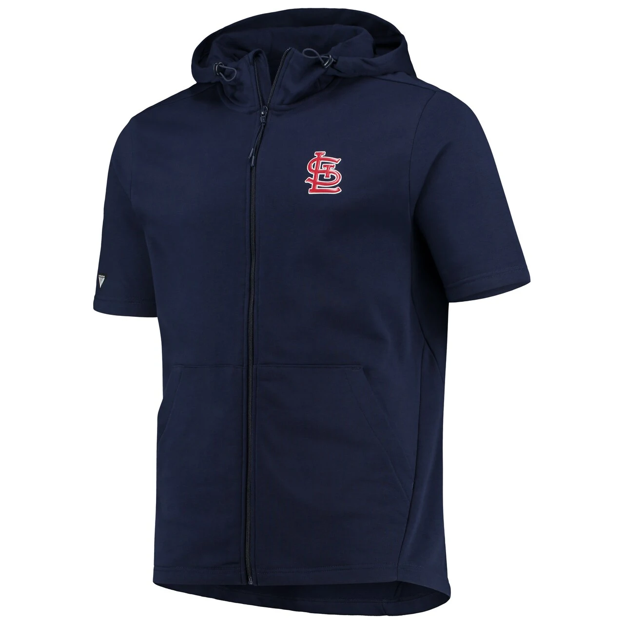 Men's St. Louis Cardinals Levelwear Navy Insignia Recruit Full-Zip Short Sleeve Hoodie - Image 2
