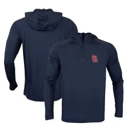 Men's St. Louis Cardinals Levelwear Navy Zander Insignia Core Quarter-Zip Pullover Hoodie