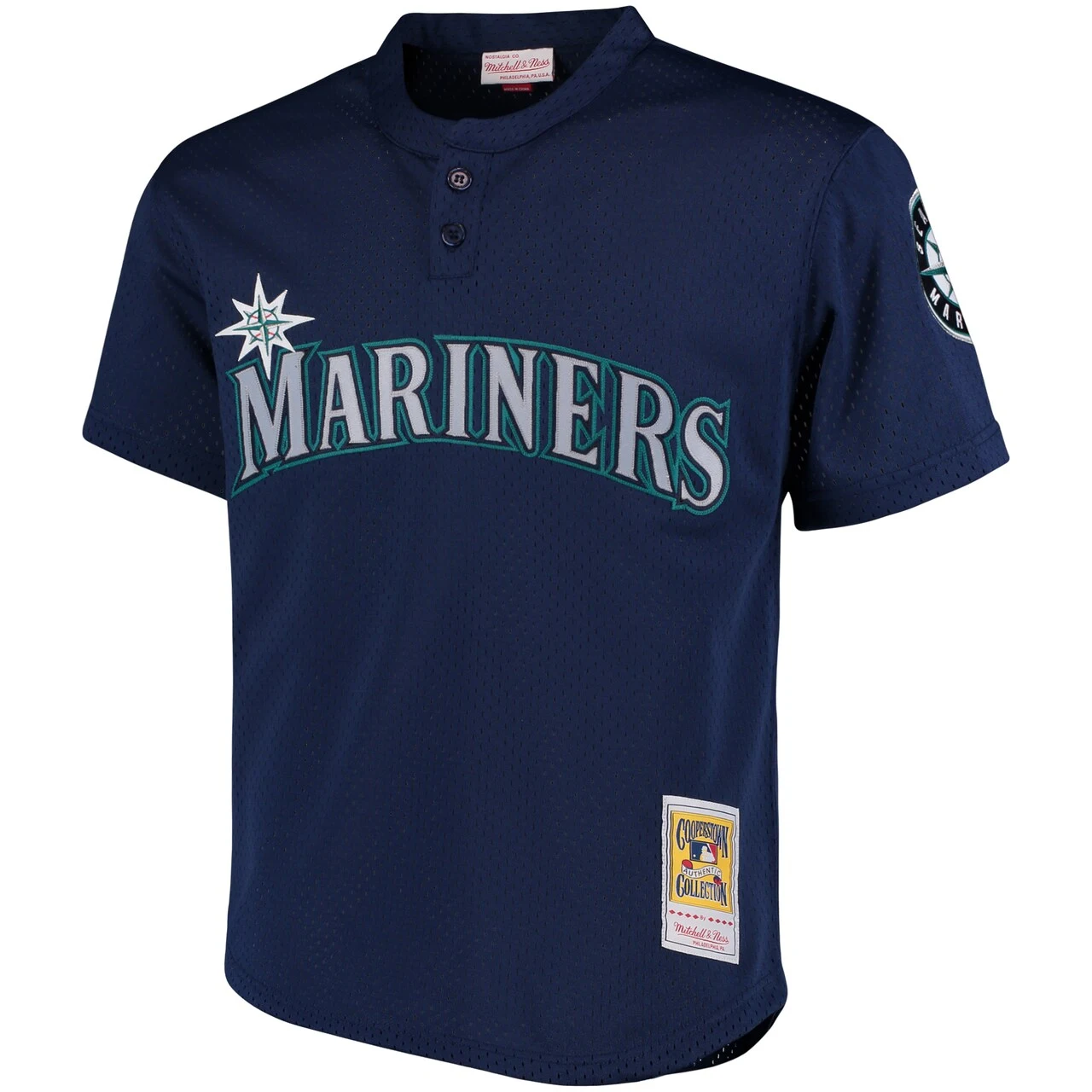 Men's Seattle Mariners Ken Griffey Jr. Mitchell & Ness Navy Cooperstown Collection Mesh Batting Practice Jersey - Image 2