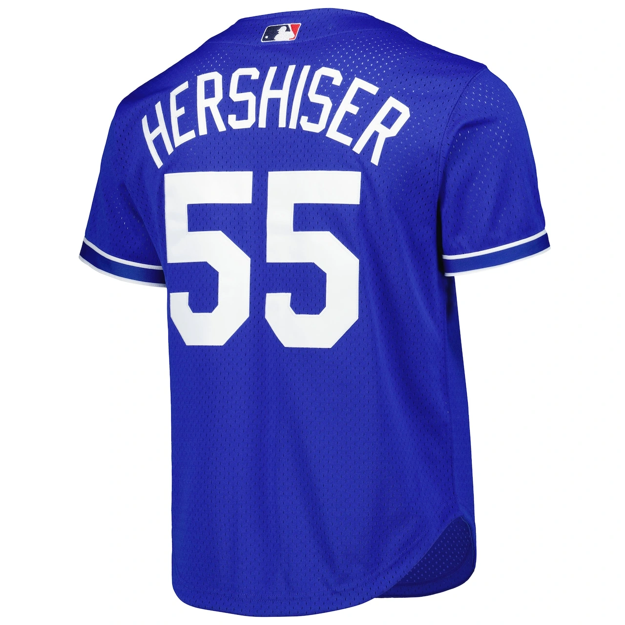 Men's Los Angeles Dodgers Orel Hershiser Mitchell & Ness Royal Cooperstown Collection Mesh Batting Practice Button-Up Jersey - Image 3
