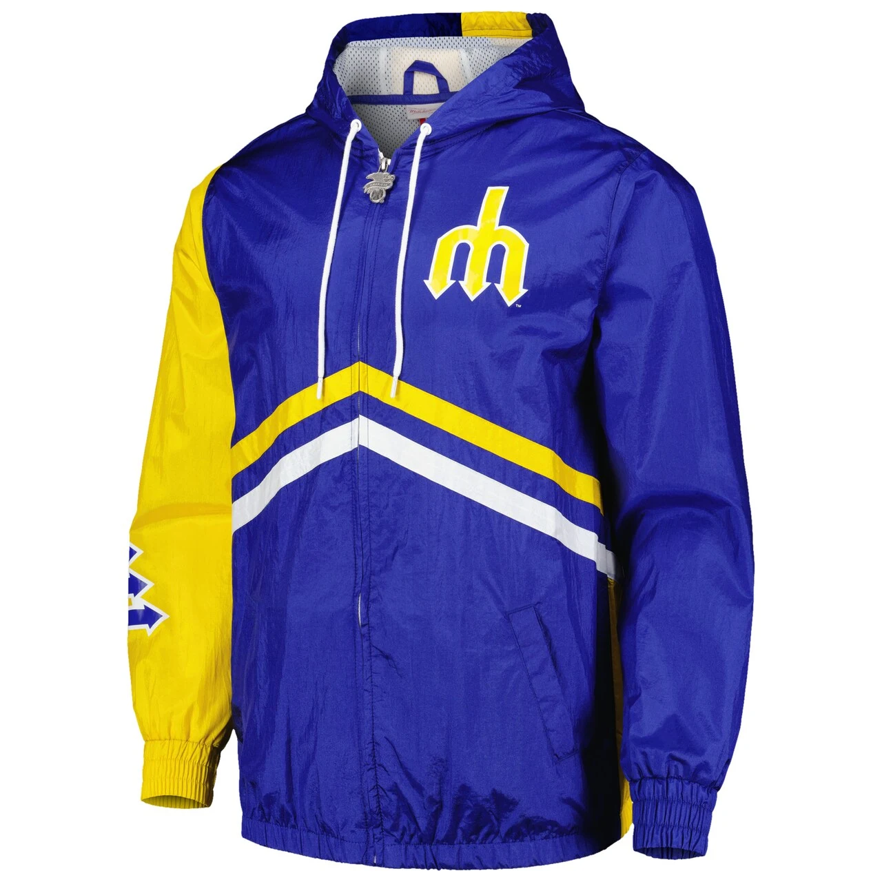 Men's Seattle Mariners Mitchell & Ness Royal Undeniable Full-Zip Hoodie Windbreaker Jacket - Image 2