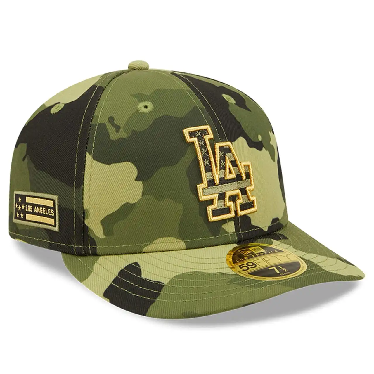 Men's Los Angeles Dodgers New Era Camo 2022 Armed Forces Day On-Field Low Profile 59FIFTY