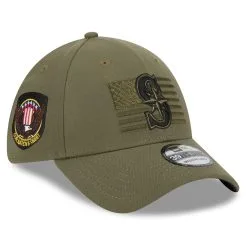 Men's Seattle Mariners New Era Green 2023 Armed Forces Day 39THIRTY Flex Hat
