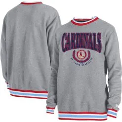 Men's St. Louis Cardinals New Era Heather Gray Throwback Classic Pullover Sweatshirt