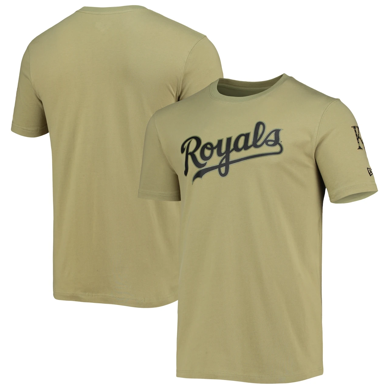 Men's Kansas City Royals New Era Olive Brushed Armed Forces T-Shirt