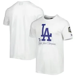 Men's Los Angeles Dodgers New Era White Historical Championship T-Shirt