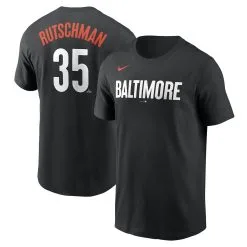 Men's Baltimore Orioles Adley Rutschman Nike Black 2023 City Connect Name & Number T-Shirt