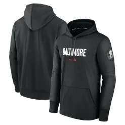 Men's Baltimore Orioles Nike Black 2023 City Connect Pregame Performance Pullover Hoodie